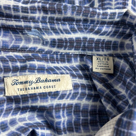 Tommy Bahama Mens Coast Shibori Sands Camp Shirt  XL Blue Button Up Short Sleeve - Picture 3 of 7